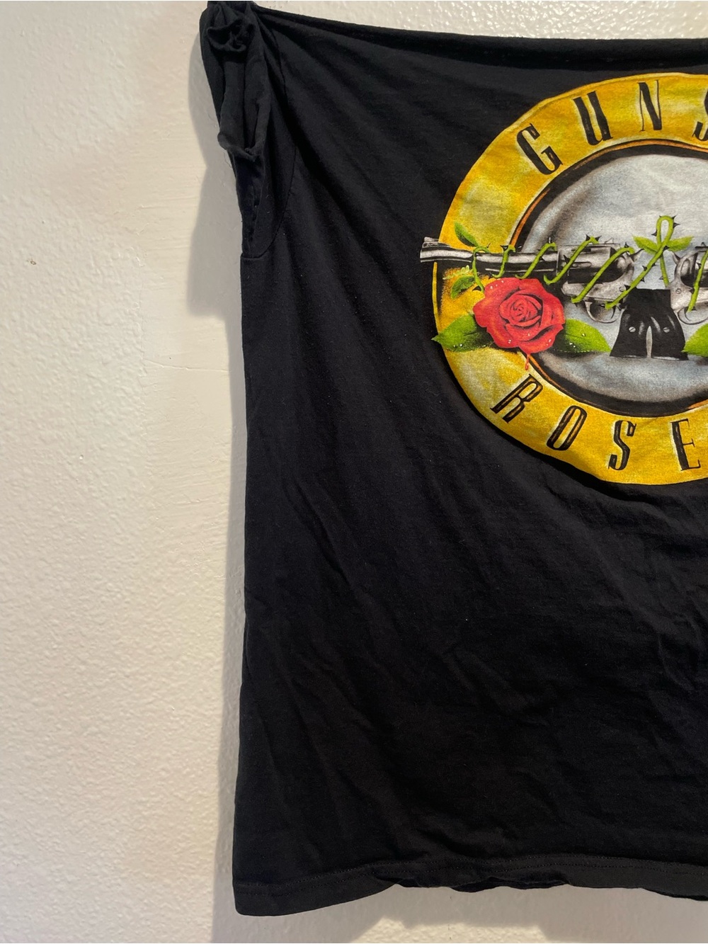 🌹 Guns N’ Roses Bullet Logo Sleeveless Tee • Custom Tie Shoulders XL 🎸 - Picture 2 of 6